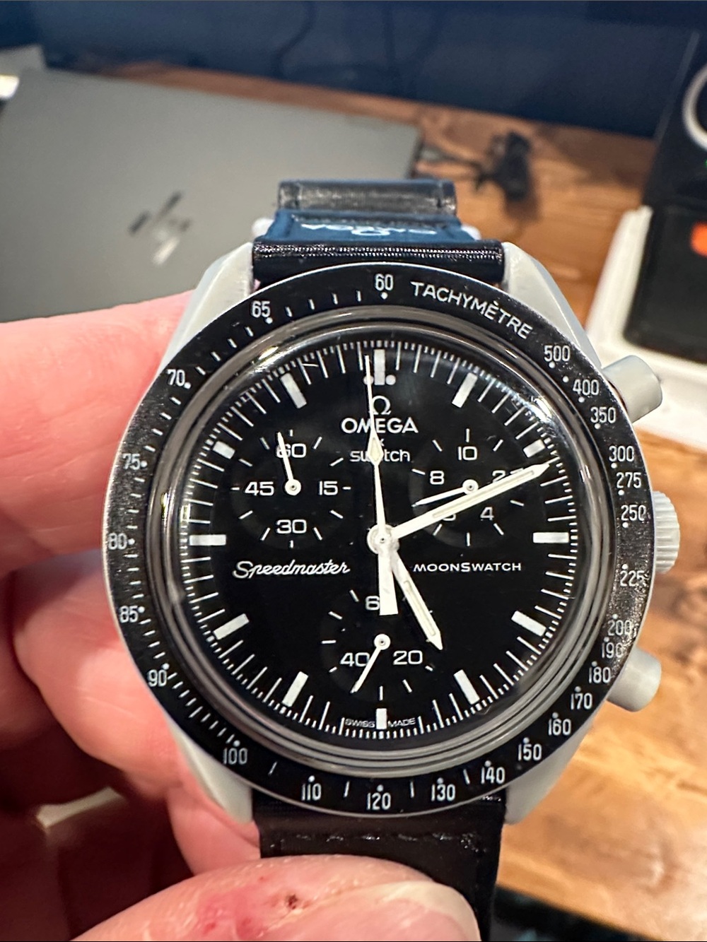 Omega Black Speedmaster MoonSwatch Chronograph Watch